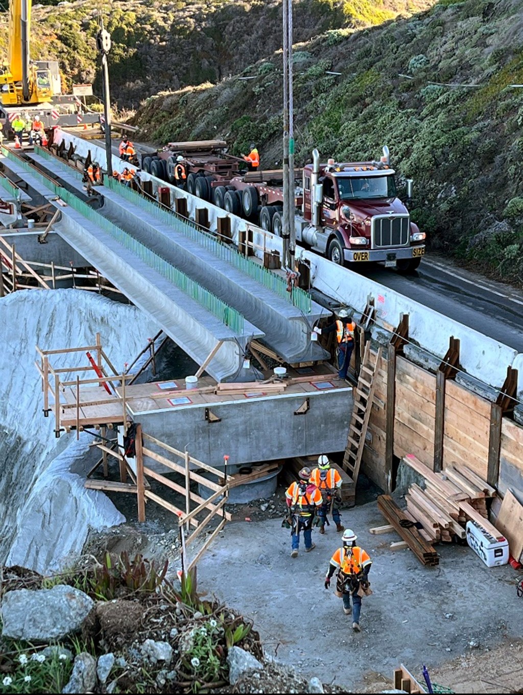 Caltrans installs girders in Rocky Creek, reopens Highway 1 to Big Sur - Monterey Herald