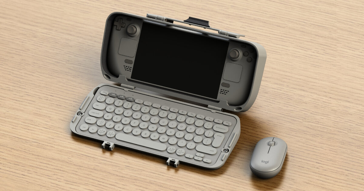 The 3D printed Steam Deck case transforms the device into a work laptop