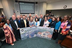 Elected officials throughout the region celebrating approval of funding agreement for Pomona to Montclair project at L.A. Metro.