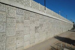 Retaining walls were installed throughout the corridor