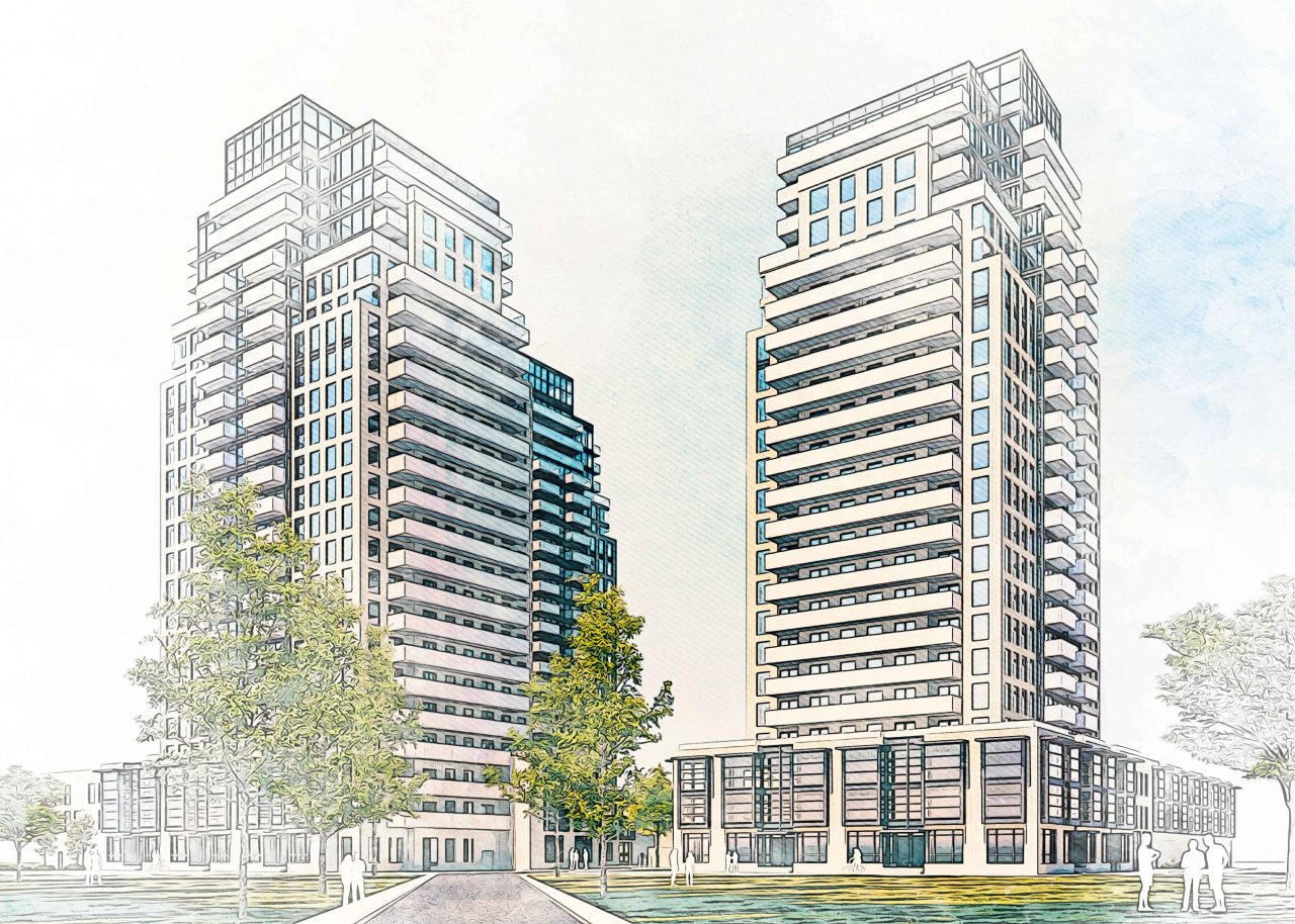 Quartet of residential tower blocks would replace offices at Burnhamthorpe and 427