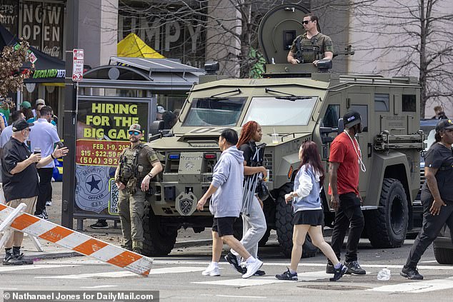 The military was at hand to make sure that on Sunday everyone stayed in New Orleans on Sunday