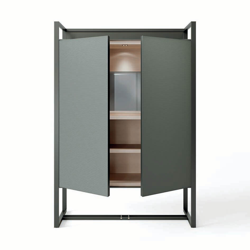 Rimadesio bar cabinet from recycled materials.