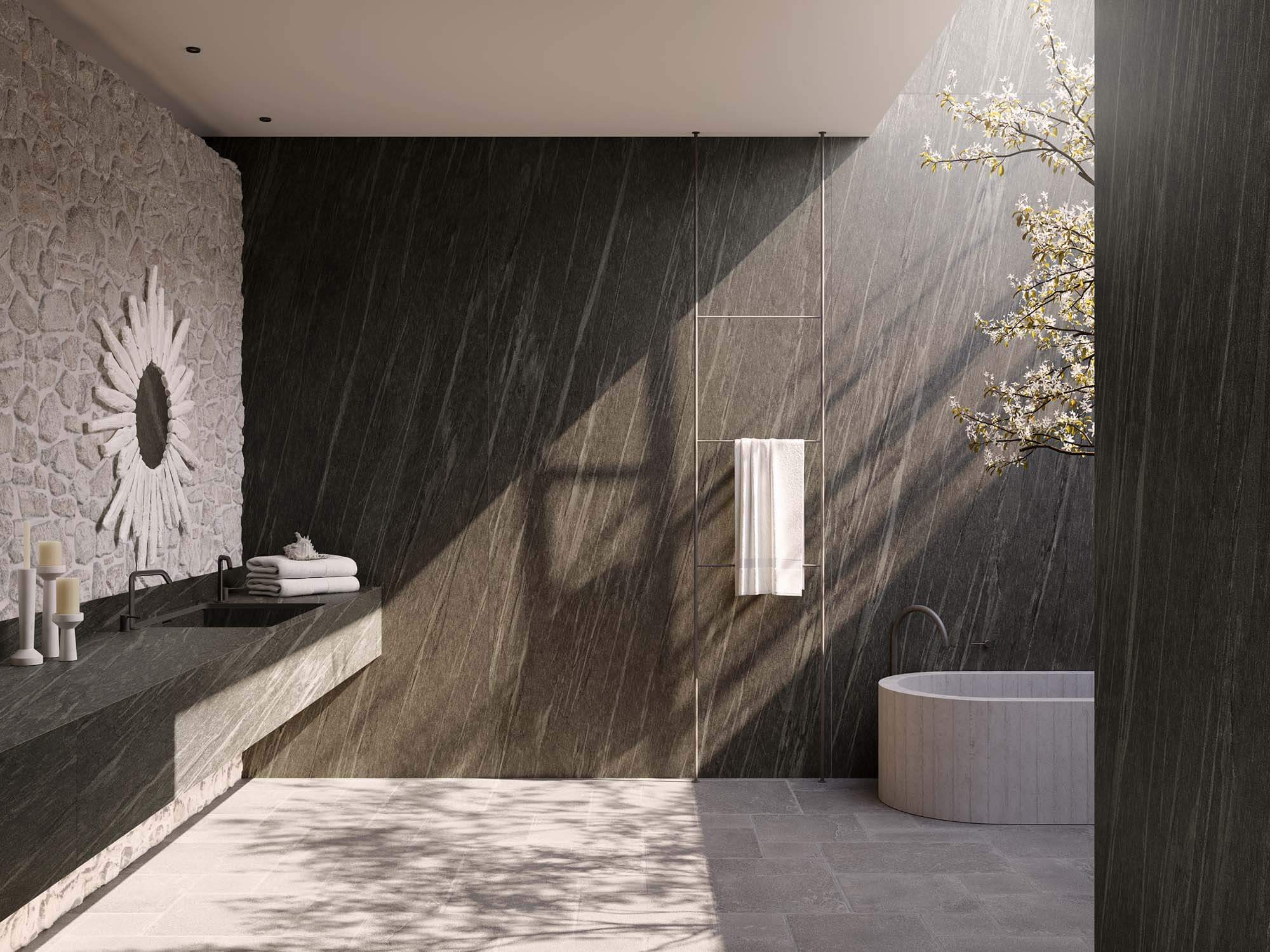 Neolith's IGNA tiles consist of 98 percent recycling materials.