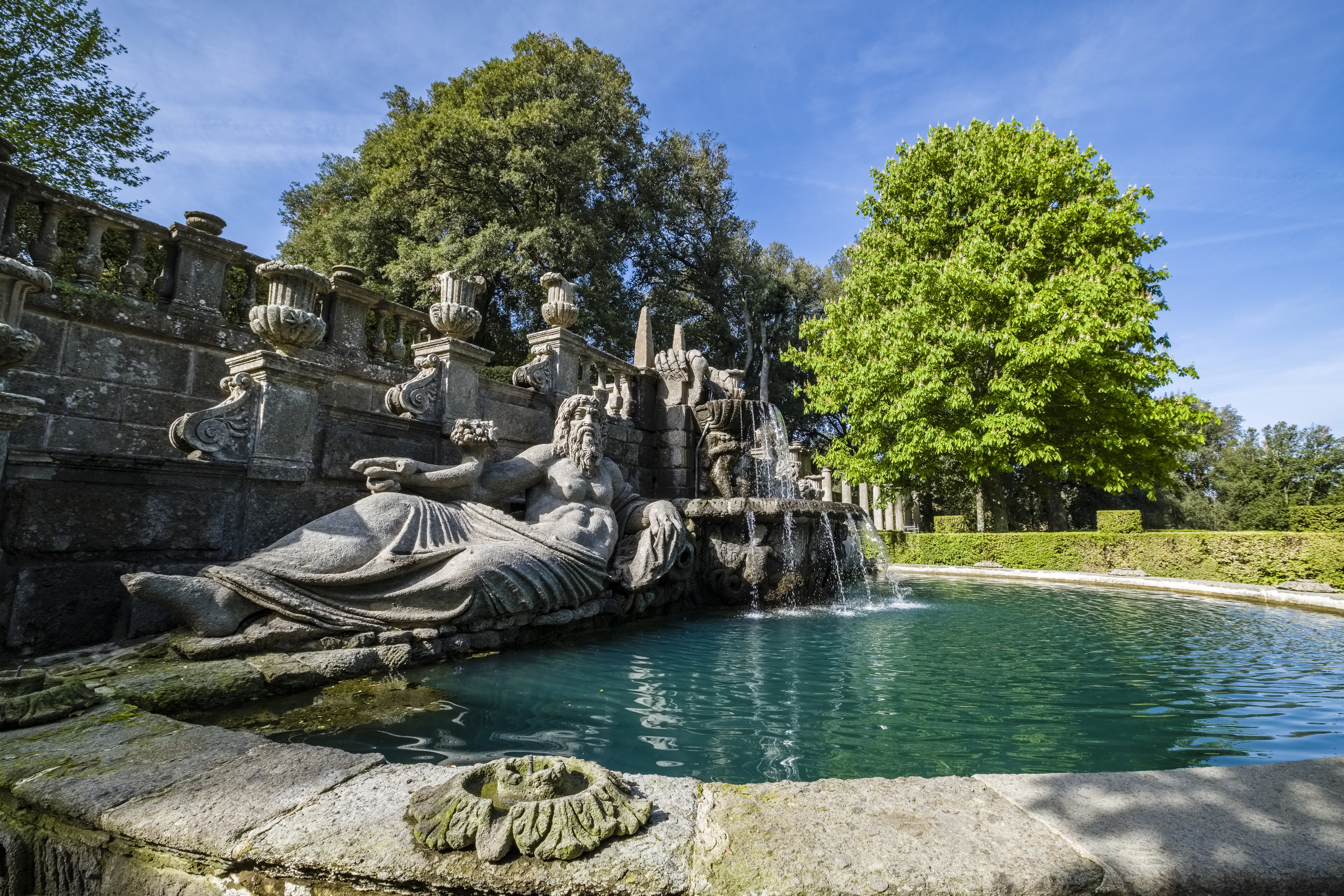 Sculpture of a river God who flanked a fountain in a garden.