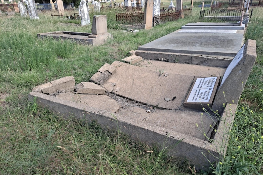 Destroyed grave