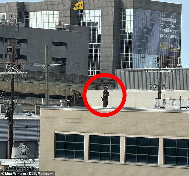 The insane security of Super Bowl, watching as a sniper from the roof and secret service, take control of goals