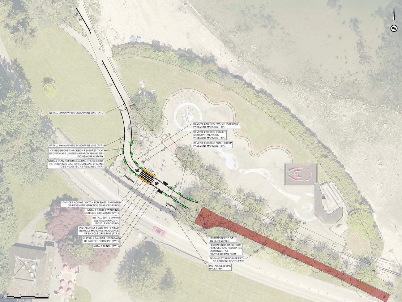 Lumberman's Arch Stanley Parks Wade Bike Lane changes