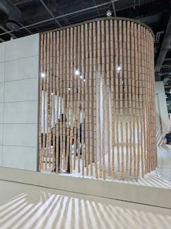Exagres showed off an extruded, tubular ceramic that was worked into a beaded curtain effect.