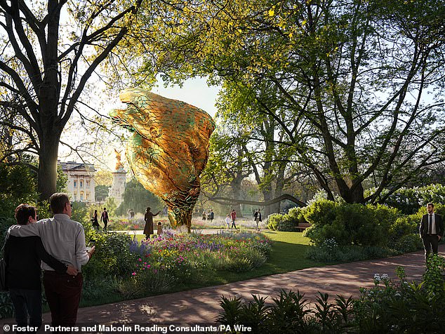 The plans of Foster + Partners also contain a contemporary wind sculpture for reflection
