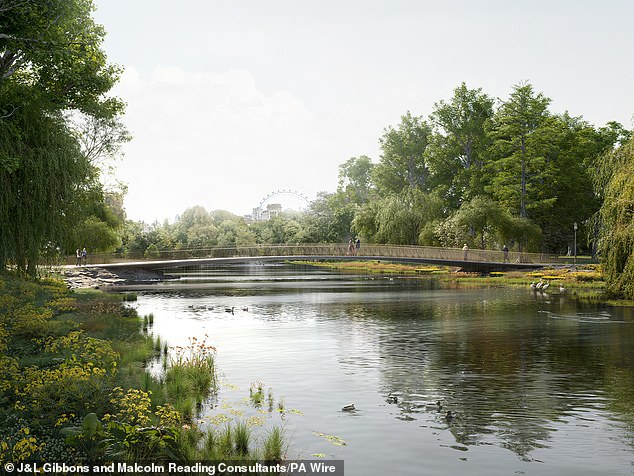 A third option by J&L Gibbons is an innovative stone bridge over floor, tree roots and water