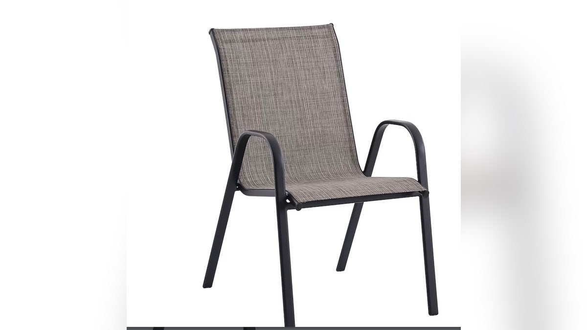 Stackable chairs are space -saving and have a rust -resistant steel frame.