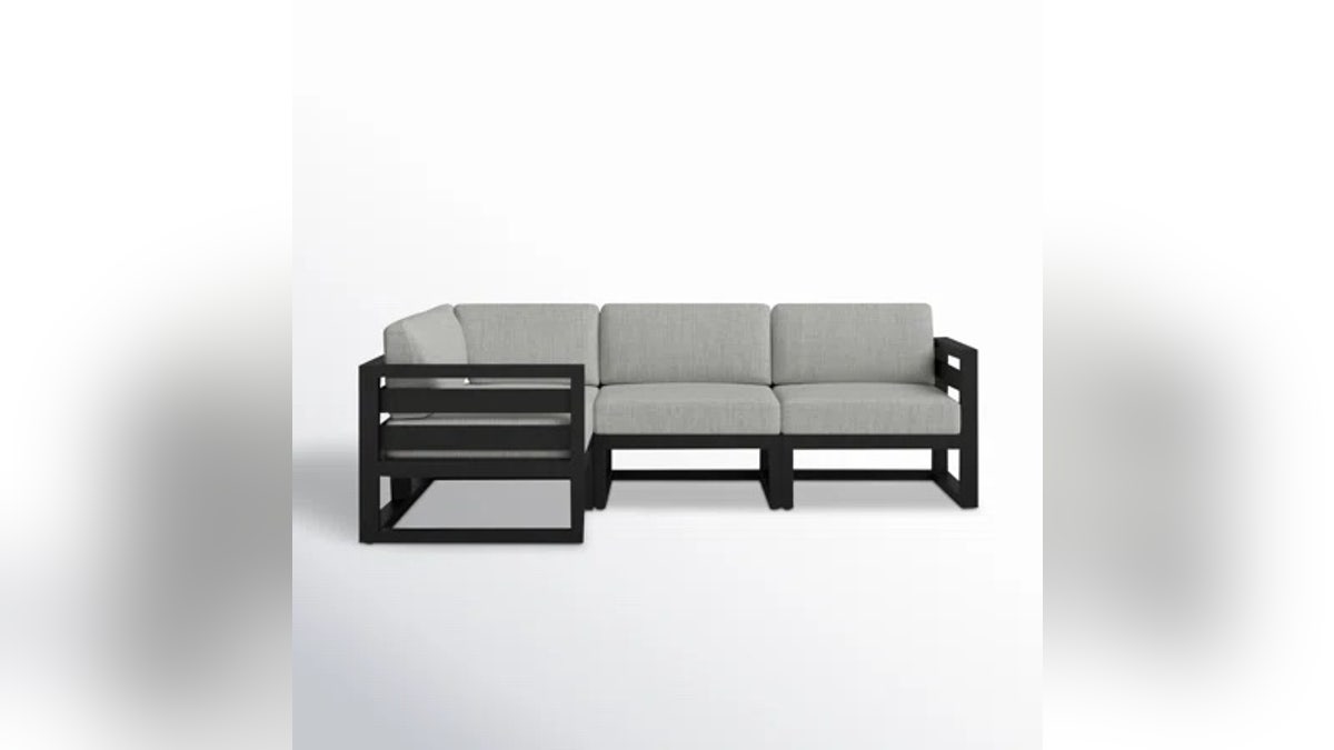 This slim section of Allmodern in Wayfair has thick pillows and strong lines and offers both comfort and a modern feeling.