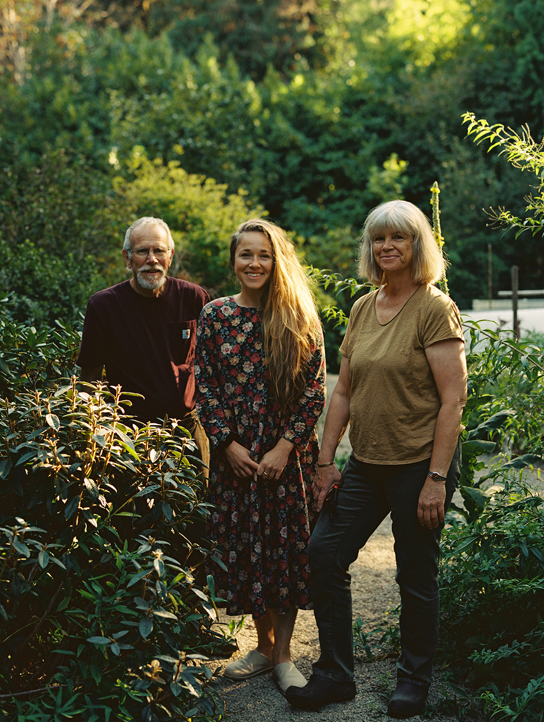 Family in a garden