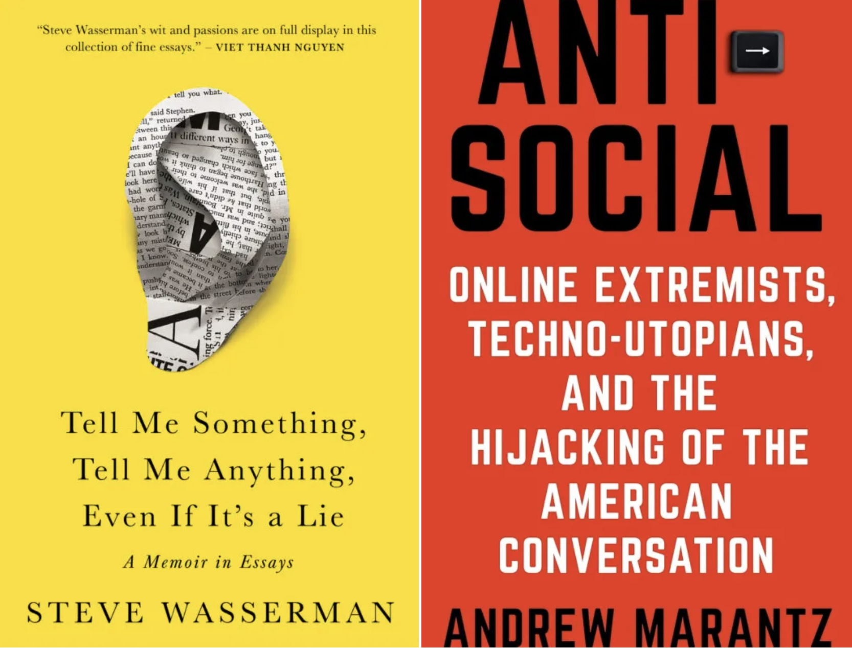 A memoir in essays. A broken information landscape.