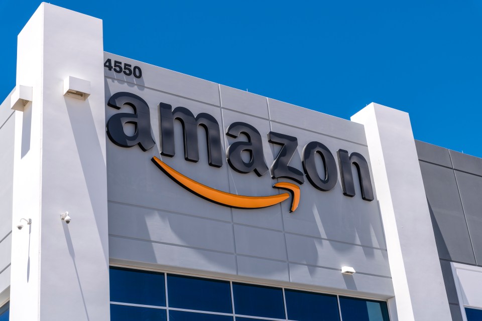 Amazon logo on a building.