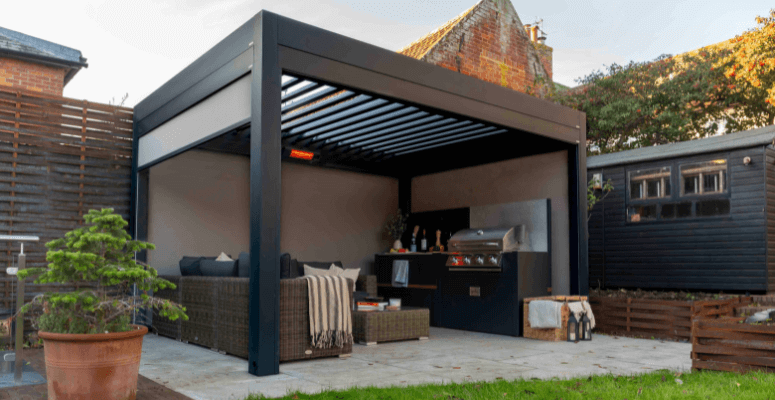 Caribbean blinds work with Grillo for the collection of Outdoor Living