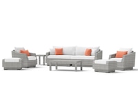 Wildon Home Fionnula 7-part Weiden-Rattan-Sofa seating group with sungar