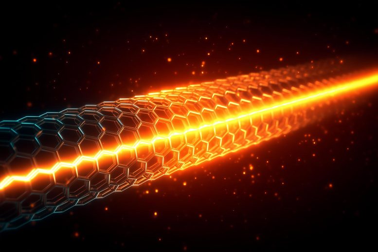 Illustration of carbon nanorales of energy art