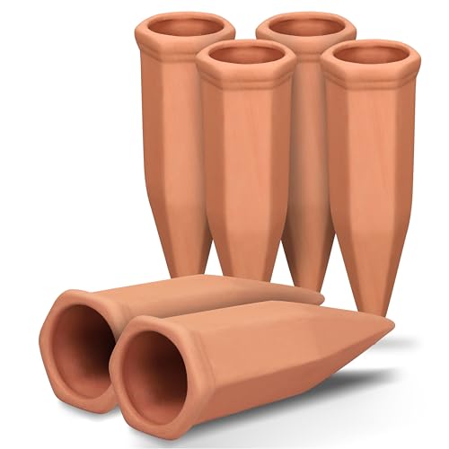 Soilagua Large Terracotta plant Self -irrigation pikes, automatic plant waterer internal use outdoors, Urlaubston waters, Slow release Self Watering Planting, 6 Pack