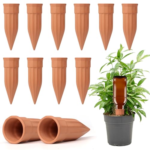 TKSCUSR 12 PCs Self-watering Spikes Small Terracotta Plant-irrigation inserts Devices Vacation Self-confidence for indoor/external systems