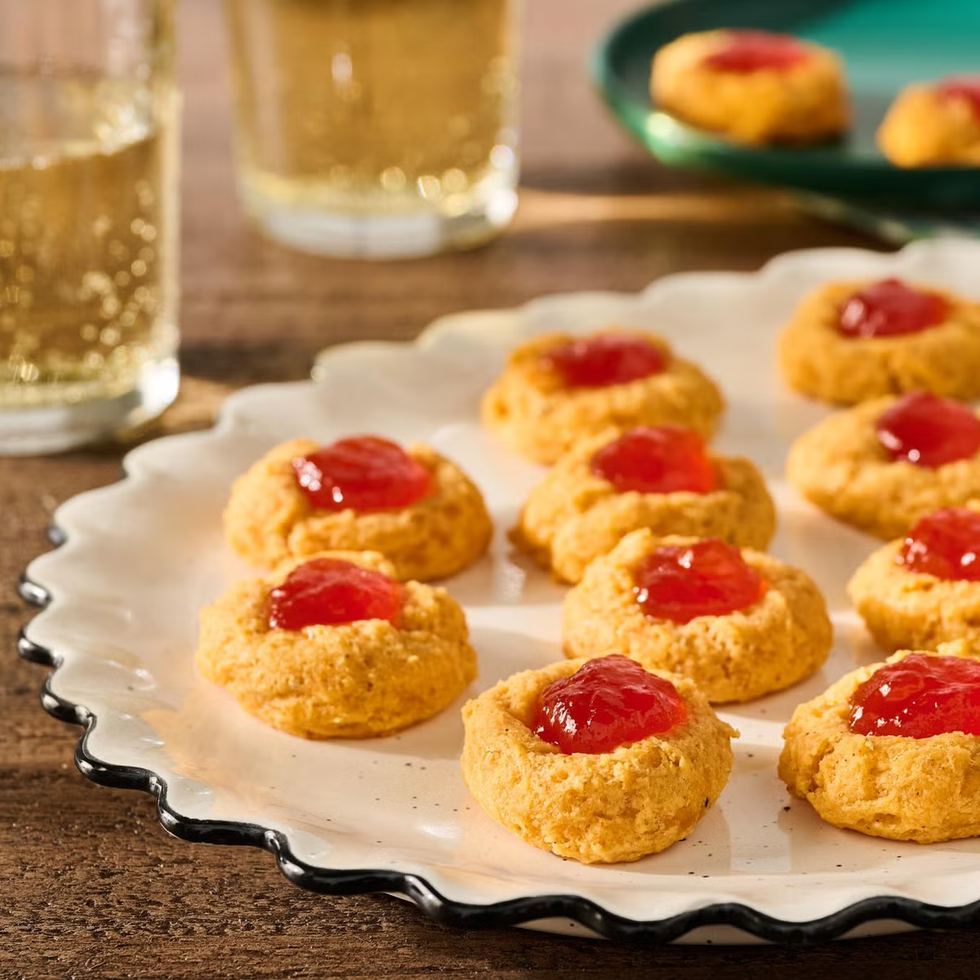 Simple party dinner ideas Easy Party Food Ideas Pimento Cheese Thumbprint Cracker