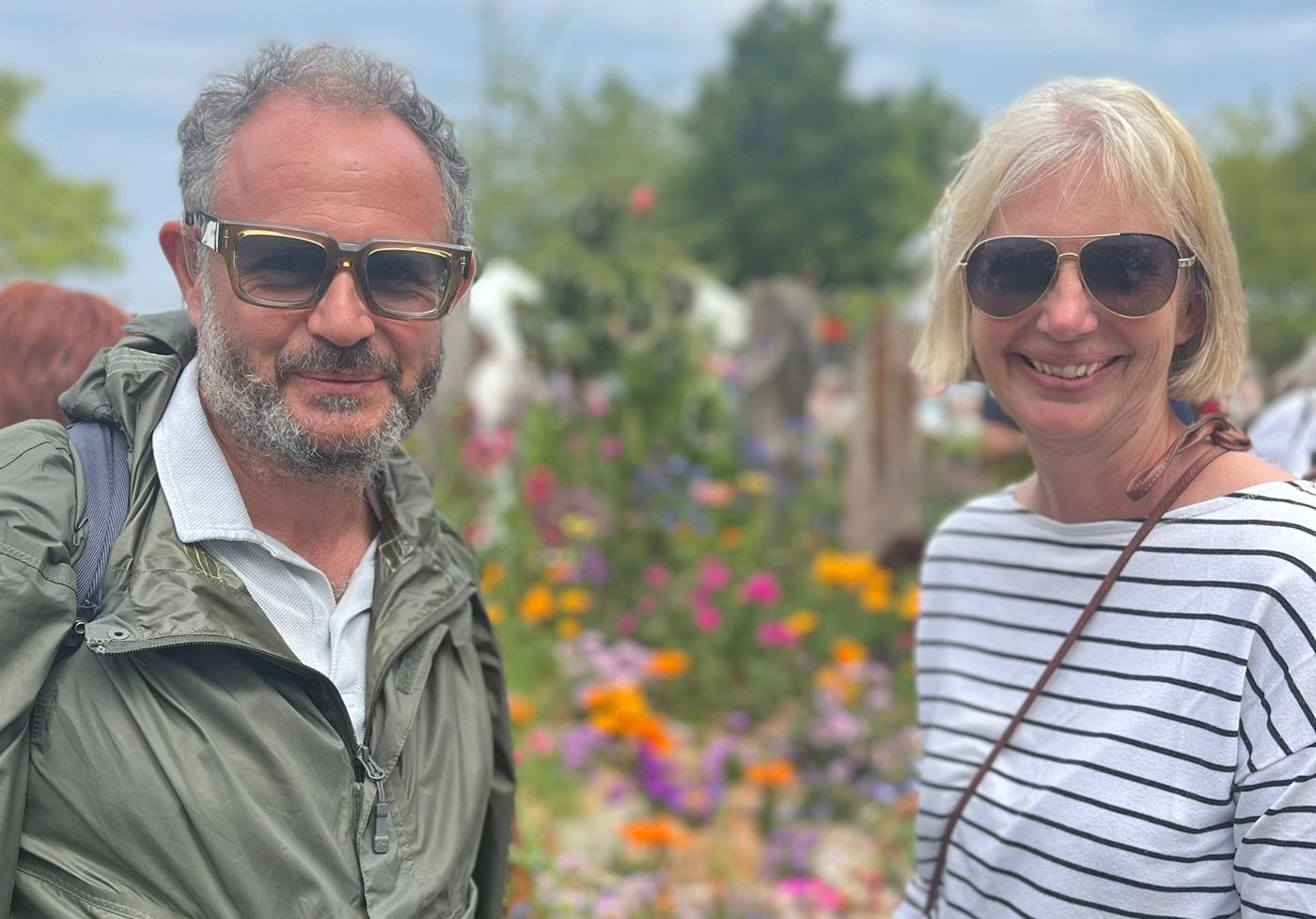 James Brown and Rhoda Parry in the garden world.