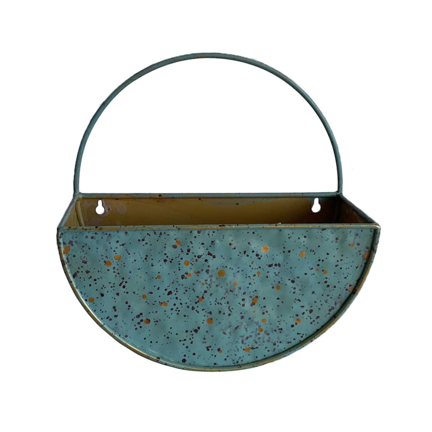 A metal planter from the area