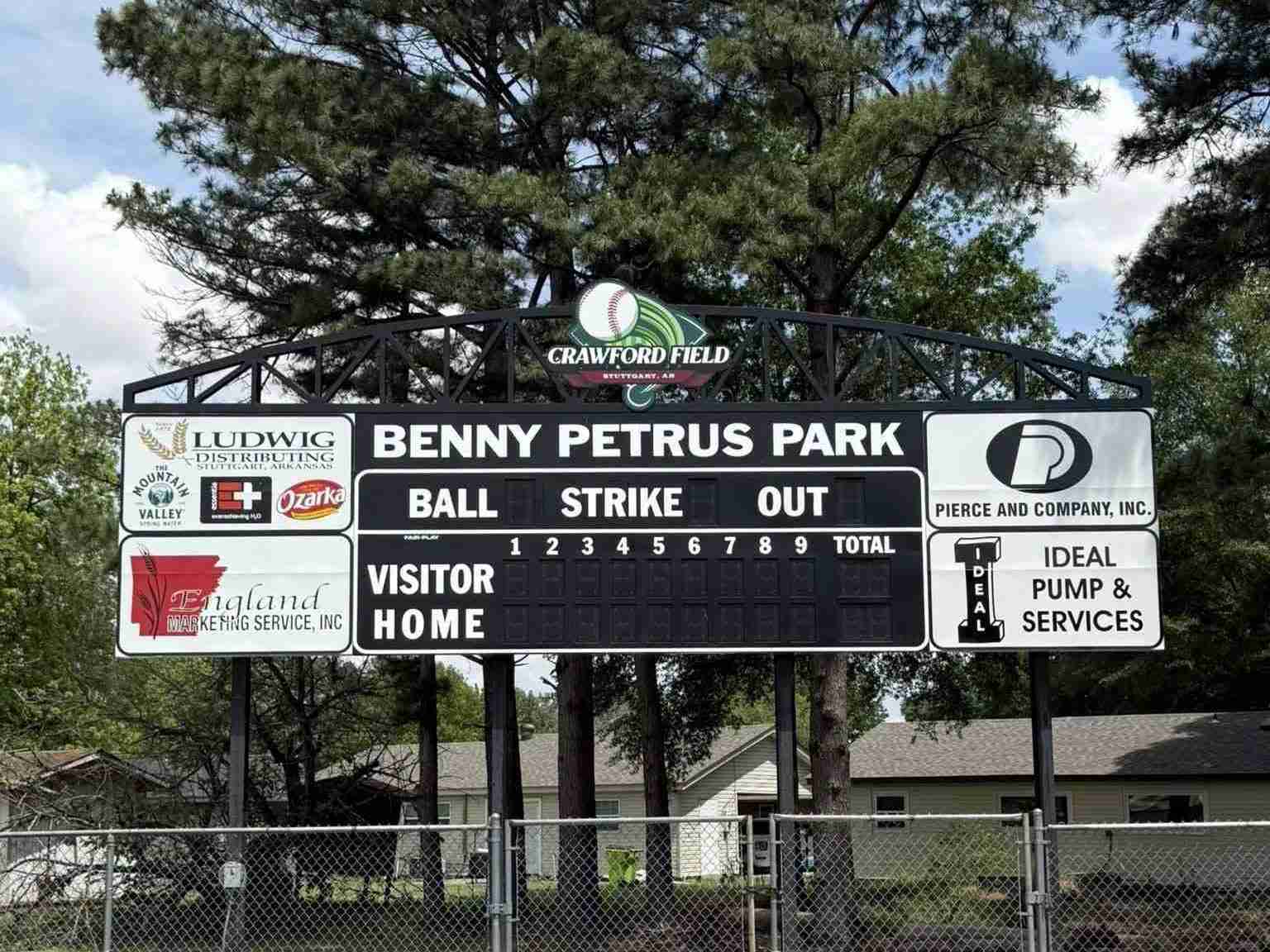 The renovation work progress on the American baseball field of Stuttgart in American Legion