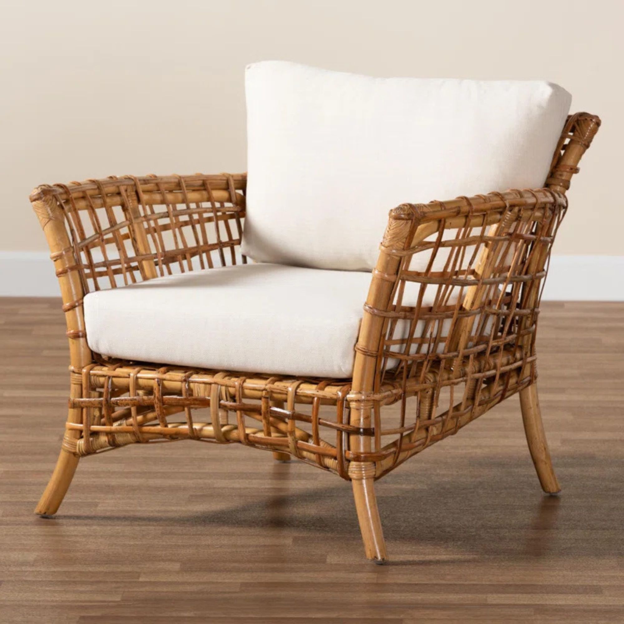 Ajwan 33.8 '' Broad Rattan armchair