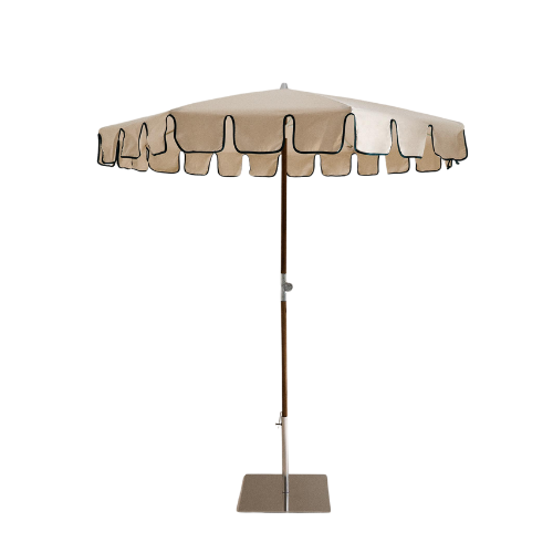 Asche riding umbrella with covered details and contrast cladding