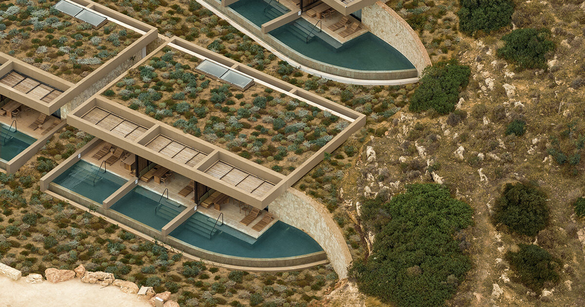 Block722 SCULPTS JW Marriott's Crete resort with stone from the website