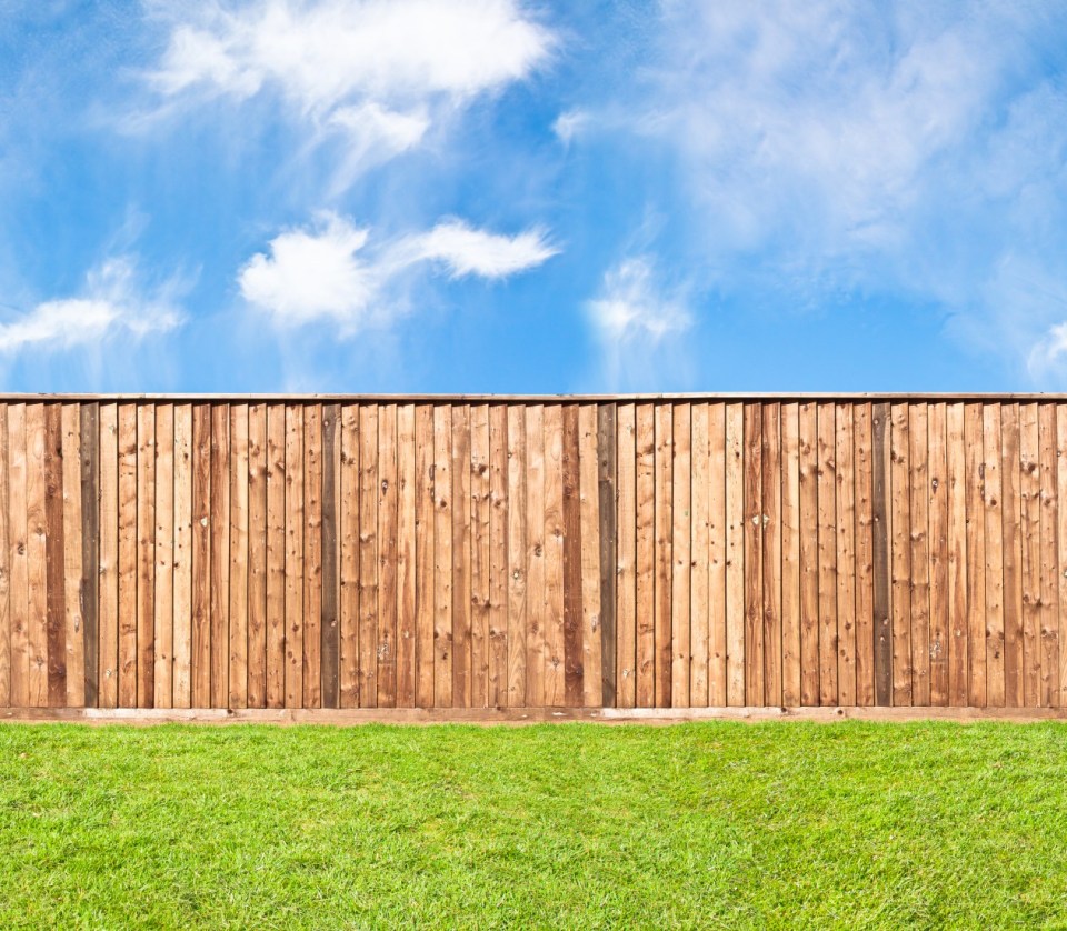 Wood fence in the grass