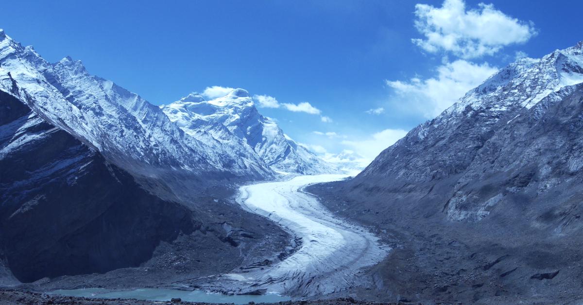 On the edge of the glacier