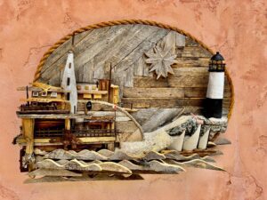 Driftwood -sea capes are scenes from nature that have been rebuilt by humans