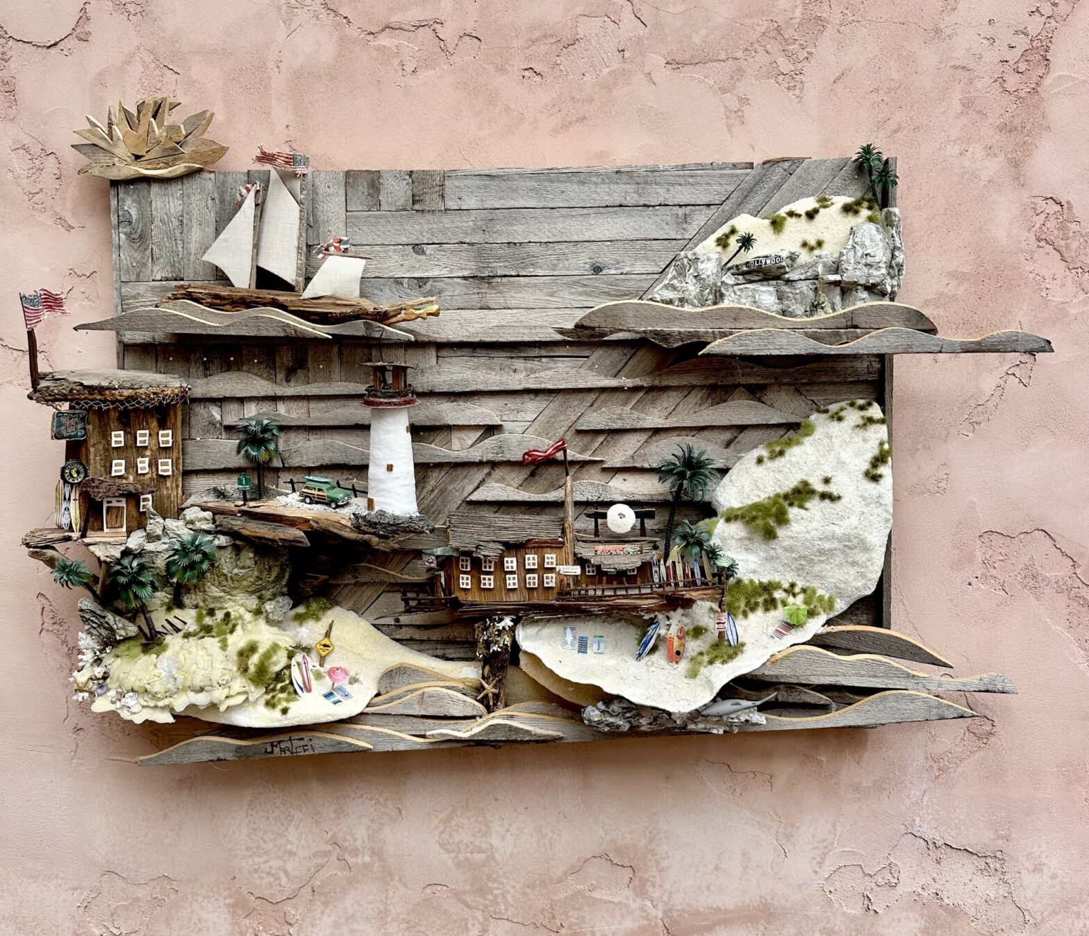 Driftwood -sea capes are scenes from nature that have been rebuilt by humans