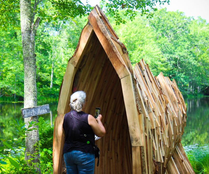 Art flowers in the wild in I-Park's Free Open Studios, Sunday