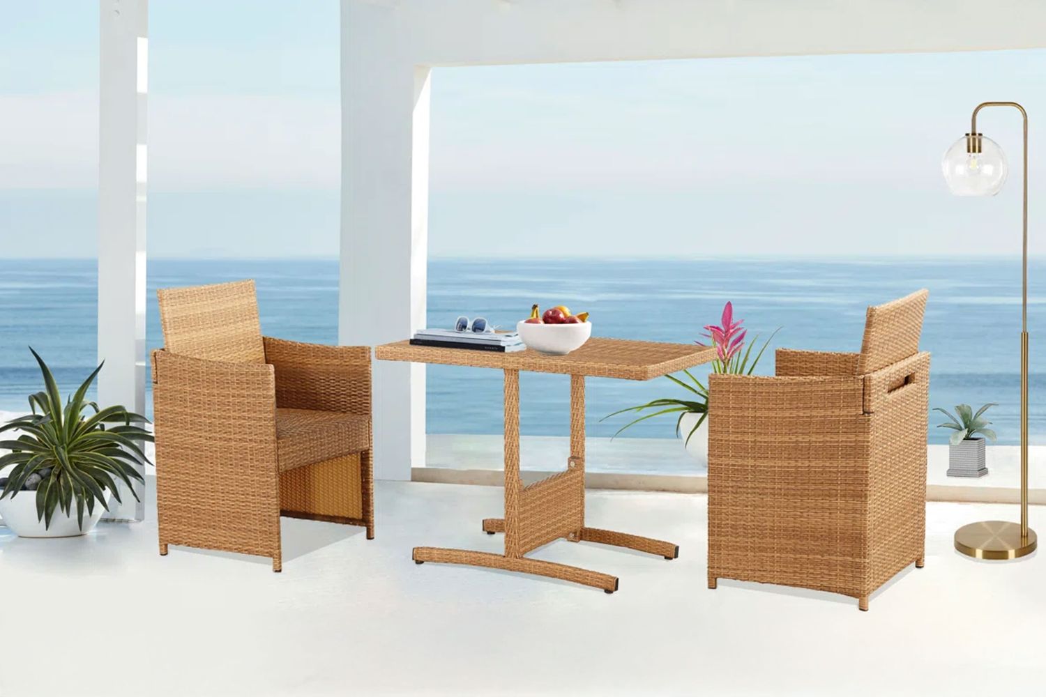 The Latitude Run Outdoor Dining Set costs 770 US dollars at Wayfair