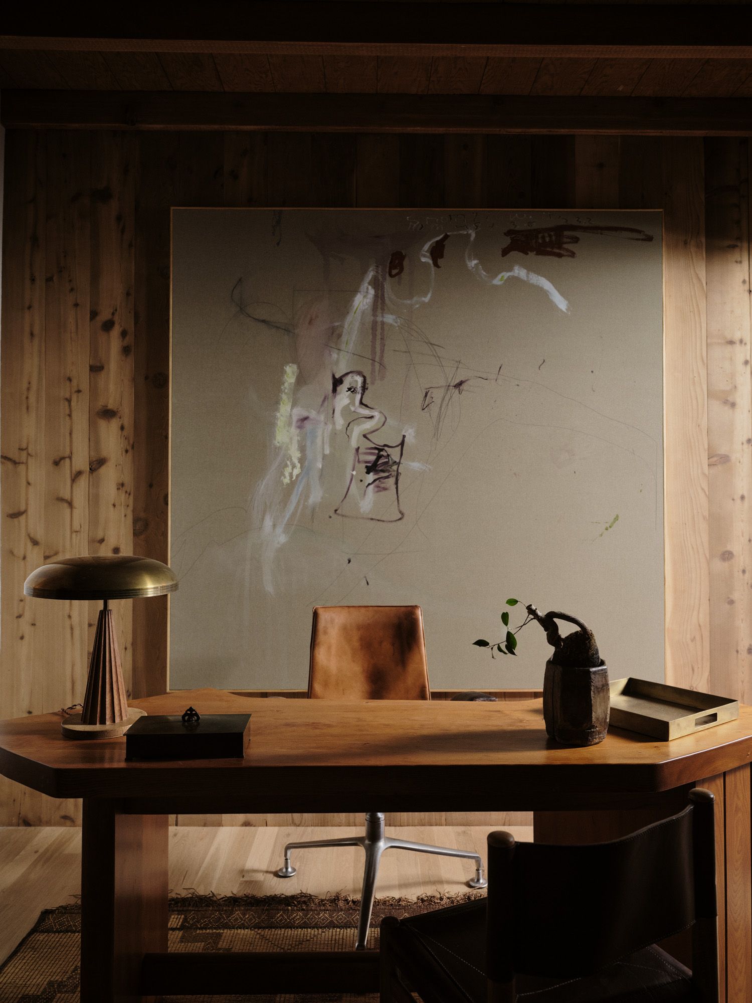 Image can interior designer in the interior designer Furniture table desk chair lamp wooden plywood -table plate adult and person