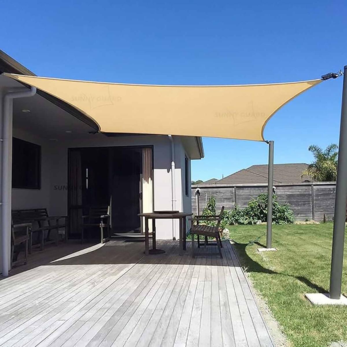 Sunny Guard Sun Shade Segel 10 'x 13' Rectangle Sand UV Block sunshield