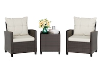 A photo of terrace furniture against a white background.