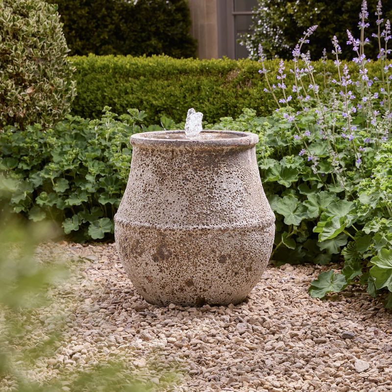 Stone water play in the garden