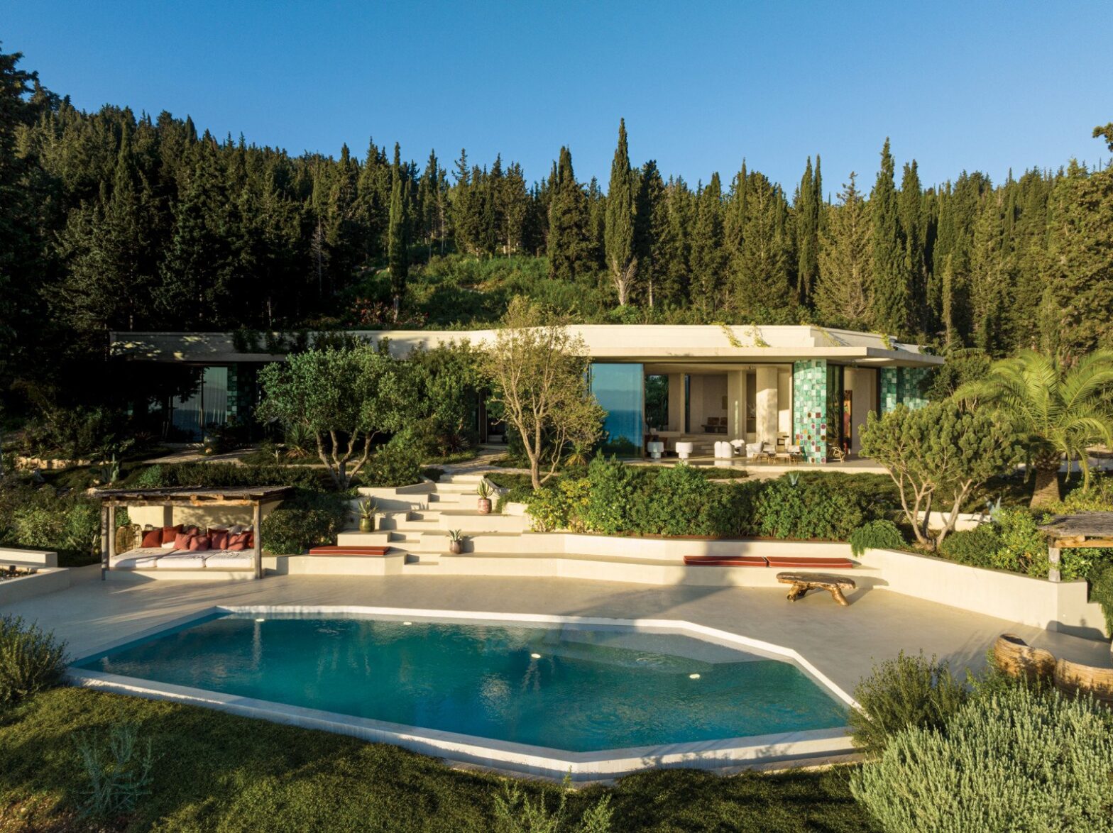 In an island villa in Paxos, Greece, designed by Gert Voorjans