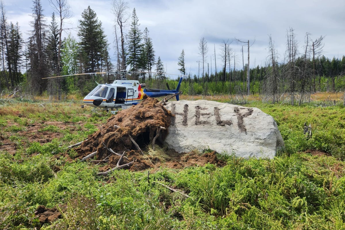 Man who was saved from the wilderness after carving "help" into the rocks