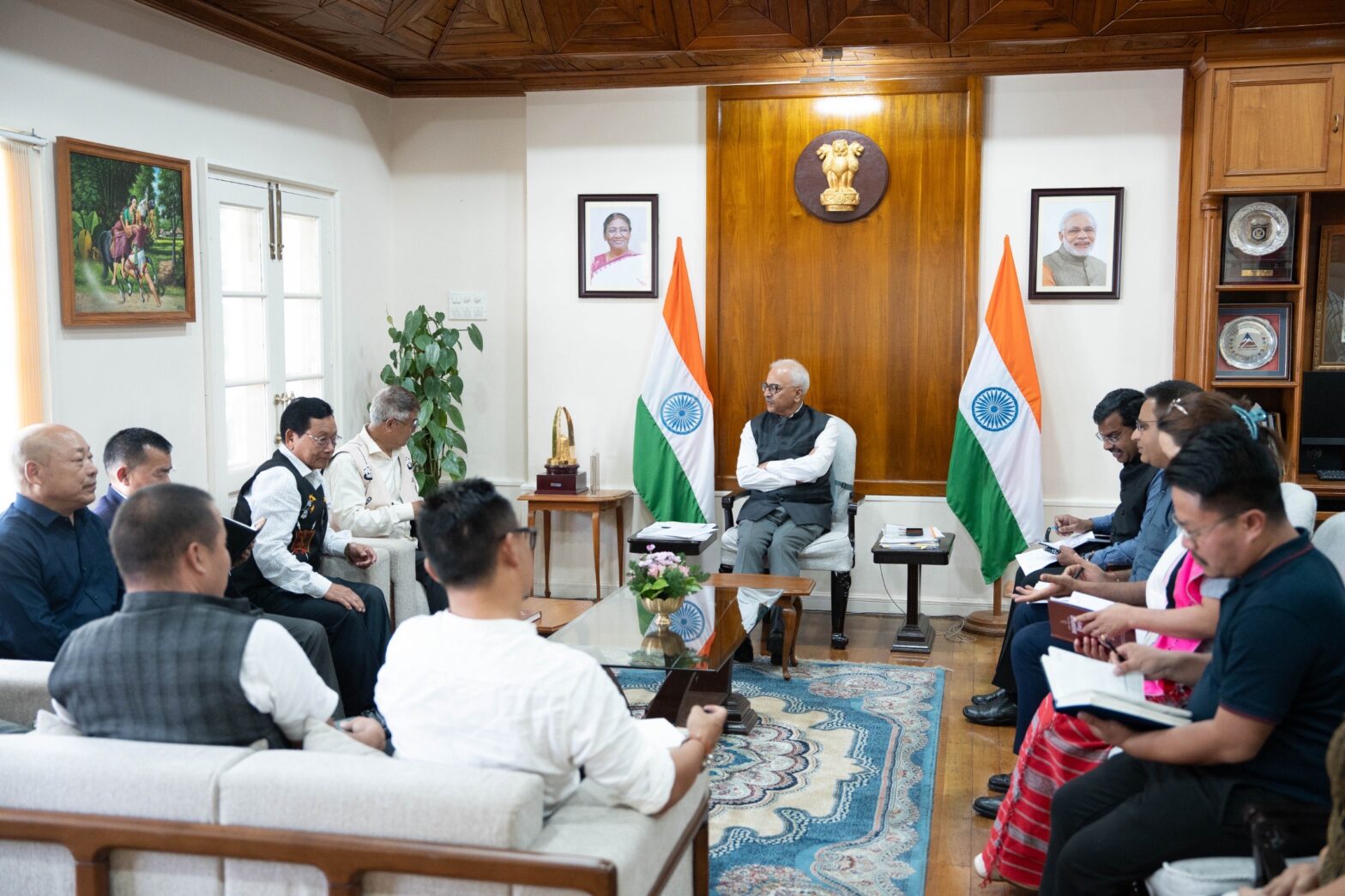 Manipur governor meets UNC leader via border fences and scrap of FMR
