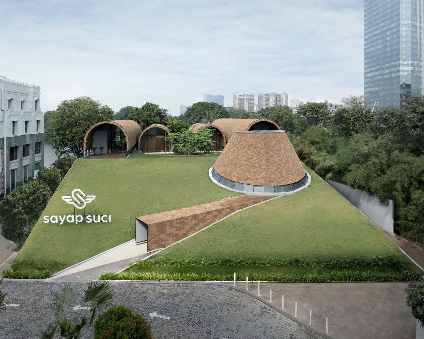 Four arched accommodations from Rad+AR are expanding in the layered shift garden in North Jakarta
