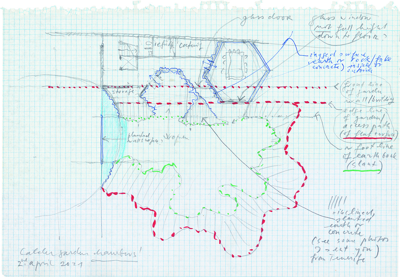 Calder Gardens sketch of Jacques Herzog