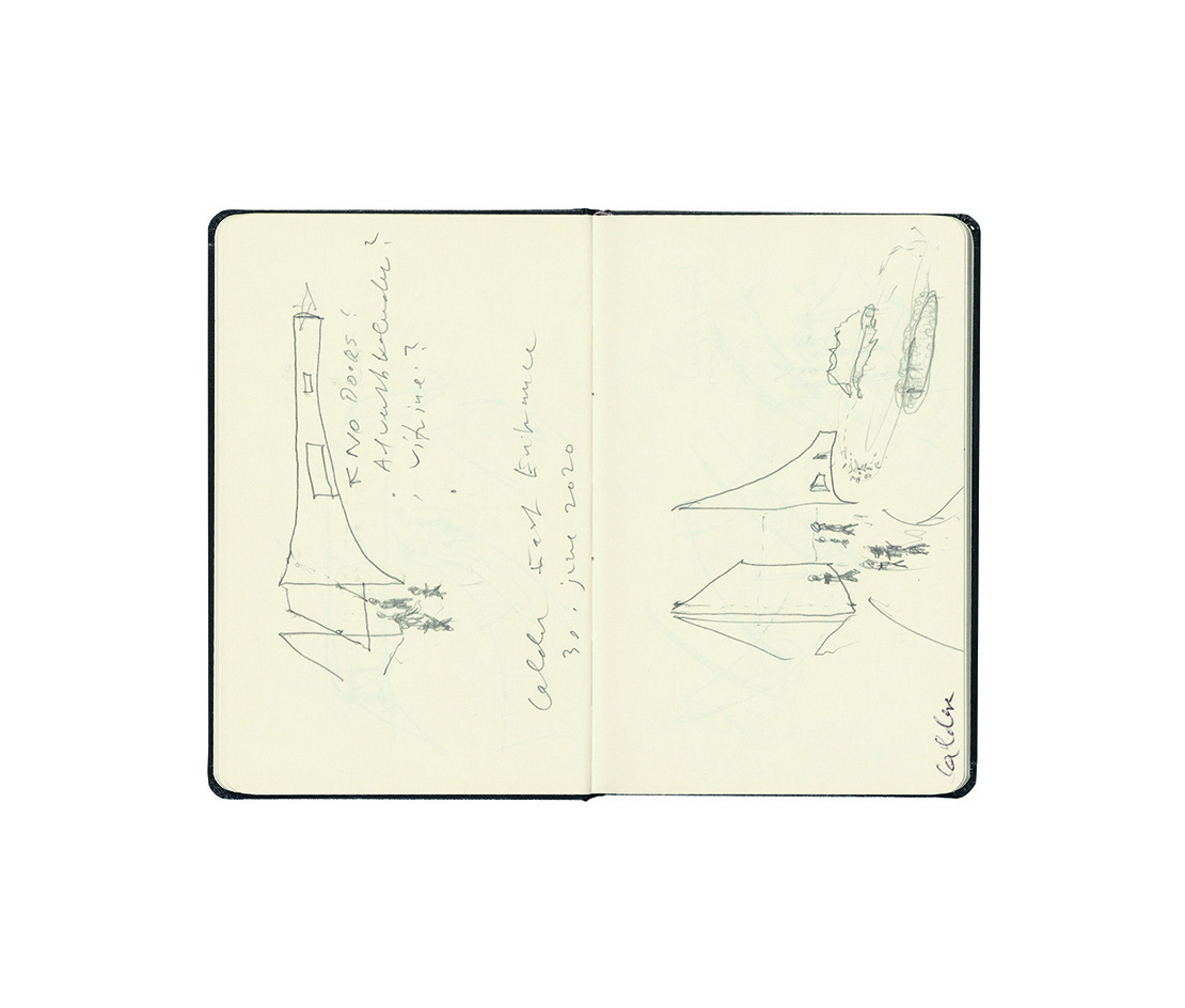 Calder Gardens sketch of Jacques Herzog