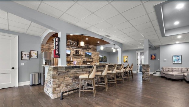 Wet bar in the basement strike from home