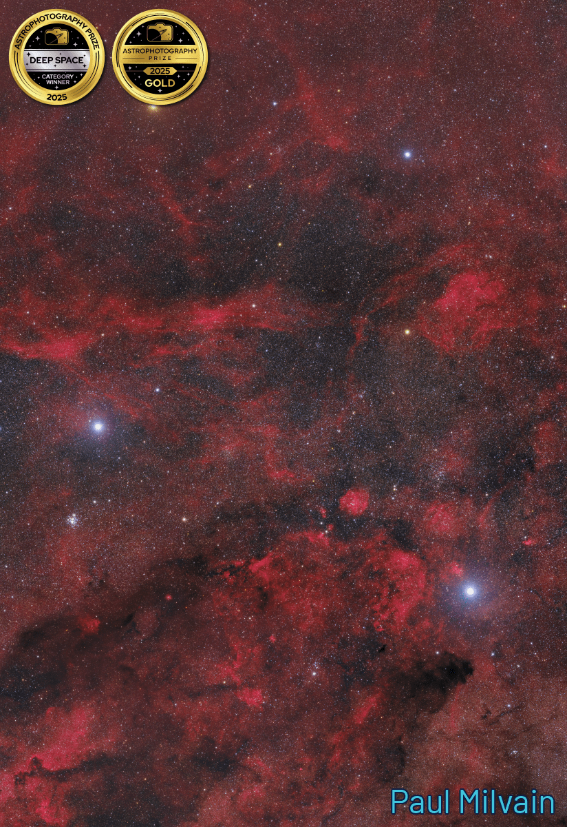 Bright stars that shine against red and black
